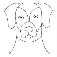 doorlopend single lijn hond vector kunst tekening minimalistische hond gezicht schets abstract hand- getrokken stijl