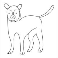 hond huisdier dier doorlopend een lijn kunst tekening en hond icoon gemakkelijk schets vector illustratie