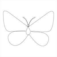 vlinder een lijn kunst tekening doorlopend mooi vliegend schets vector kunst illustratie ontwerp