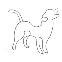 doorlopend single lijn hond vector kunst tekening minimalistische hond gezicht schets abstract hand- getrokken stijl