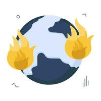 een perfect ontwerp icoon van globaal brandend vector