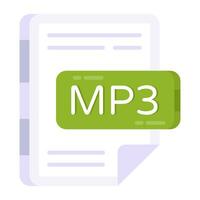 bewerkbare ontwerp icoon van mp3 het dossier vector