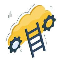 premie downloaden icoon van wolk ladder vector