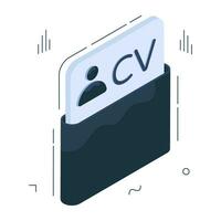 een uniek design icoon van cv folder vector