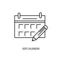 Bewerk kalender concept lijn icoon. gemakkelijk element illustratie. Bewerk kalender concept schets symbool ontwerp. vector