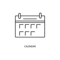 kalender concept lijn icoon. gemakkelijk element illustratie. kalender concept schets symbool ontwerp. vector