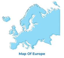 Europa gemakkelijk schets kaart vector illustratie