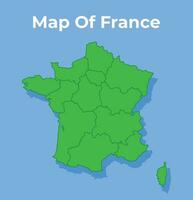 gedetailleerd kaart van Frankrijk land in groen vector illustratie