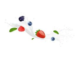 yoghurt drankje, melk kolken en Golf plons milkshake vector
