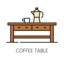 koffie tafel meubilair icoon, huis interieur item vector