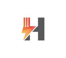 h elektrisch macht alfabet logo ontwerp concept vector