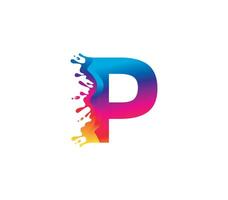 p alfabet schilderij logo ontwerp concept vector