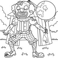 zombie clown kleur bladzijde voor kinderen vector