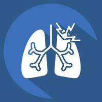 icoon astma. verwant naar ademhalings behandeling symbool. lang schaduw stijl. gemakkelijk ontwerp bewerkbaar. gemakkelijk illustratie vector