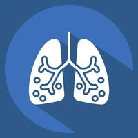 icoon ARDS. verwant naar ademhalings behandeling symbool. lang schaduw stijl. gemakkelijk ontwerp bewerkbaar. gemakkelijk illustratie vector
