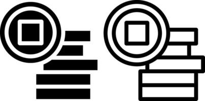 stack van fortuin munten fortuin munt icoon, teken, of symbool in glyph en lijn stijl geïsoleerd Aan transparant achtergrond. vector illustratie
