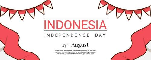 Indonesisch onafhankelijkheid dag themed banier sjabloon ontwerp vector