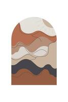 abstract landschap kunst poster. midden eeuw achtergrond illustratie vector