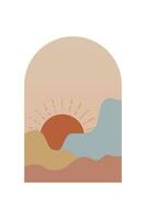 abstract landschap kunst poster. midden eeuw achtergrond illustratie vector