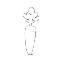 een single lijn tekening geheel gezond biologisch wortels voor boerderij logo identiteit. vers tweejaarlijks fabriek concept voor wortel groente icoon. modern doorlopend lijn trek ontwerp grafisch vector illustratie