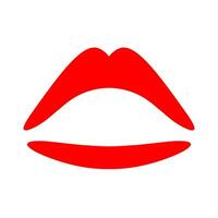 sexy rood vrouw lippen Aan een wit achtergrond. stoutmoedig lippen zijn Super goed voor kus en liefde logo's. vector illustratie