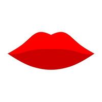 rood lippen Aan wit achtergrond. sexy en stoutmoedig lippen zijn perfect voor een liefde logo. vector