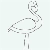 een lijn hand- getrokken reiger schets vector illustratie kunst