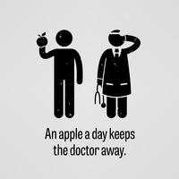 Een appel per dag houdt de dokter weg. vector