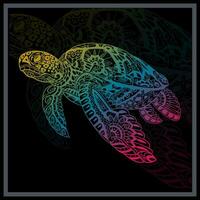 helling kleurrijk zee schildpad mandala kunsten. vector