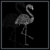 monochroom flamingo vogel mandala kunsten. vector