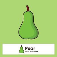 Peer fruit vers tekenfilm vector illustratie