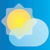 wit wolk en zon icoon met blauw achtergrond. eps 10 vector