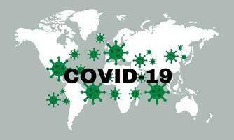 coronavirus ziekte covid-19 infectie medisch met typografie en kopiëren ruimte, gedetailleerd vlak vector illustratie.