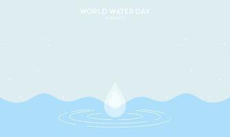 gelukkig wereld water dag, vlak ontwerp illustratie. opslaan water concepten vector kopiëren ruimte achtergrond