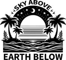 lucht bovenstaand aarde hieronder t overhemd ontwerp vector