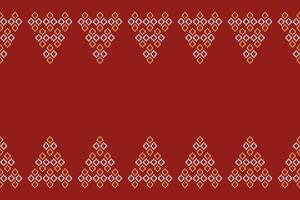 etnisch meetkundig kleding stof patroon kruis steek.ikat borduurwerk etnisch oosters pixel patroon rood Kerstmis dag achtergrond. abstract,vector,illustratie. textuur,lijst,decoratie,motieven,zijde behang. vector