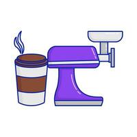 Slijper koffie met kop koffie drinken illustratie vector