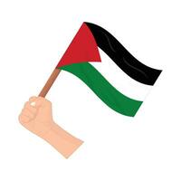 vrij Palestina hand- gebaar met vlag Palestina illustratie vector