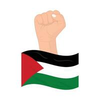 vrij Palestina hand- gebaar met vlag Palestina illustratie vector