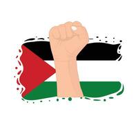 vrij Palestina hand- gebaar met vlag Palestina illustratie vector