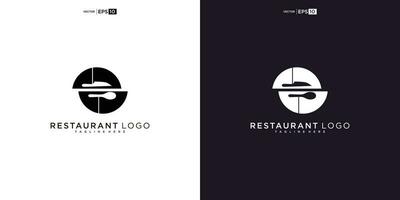 restaurant logo met lepel en vork icoon, modern concept vector