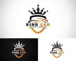 koning auto logo creatief ontwerp bedrijf auto verhuur onderhoud wijziging bescherming, winkel modern stijl vector