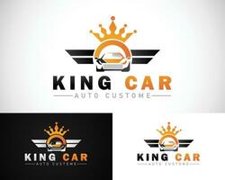 koning auto logo creatief ontwerp bedrijf auto verhuur onderhoud wijziging winkel modern stijl vector