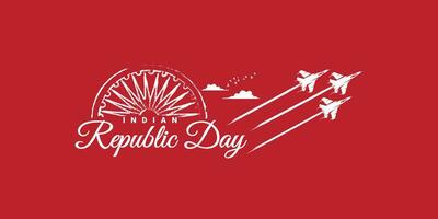26e januari republiek dag van Indië viering met gelukkig Indisch republiek dag sjabloon banier ontwerp. gelukkig republiek dag van Indië vector