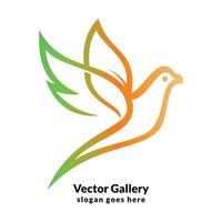 gemakkelijk vogel logo verzameling. monoline vogel logo sjabloon. vogel monogram logo vector