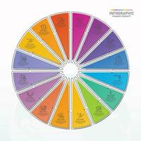 infographic met 16 stappen, werkwijze of opties. vector