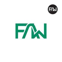 brief faw monogram logo ontwerp vector