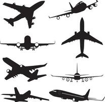 vliegtuig silhouetten reeks vector