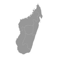 Madagascar kaart met provincies. vector illustratie.