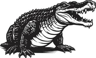 wildernis monarch zwart alligator embleem mysticus soeverein alligator vector icoon